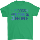 I Like Dogs and Maybe Three People Mens T-Shirt Cotton Gildan Irish Green
