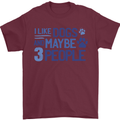 I Like Dogs and Maybe Three People Mens T-Shirt Cotton Gildan Maroon