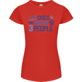I Like Dogs and Maybe Three People Womens Petite Cut T-Shirt Red