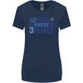 I Like Dogs and Maybe Three People Womens Wider Cut T-Shirt Navy Blue
