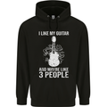 I Like My Guitar and 3 People Rock n Roll Childrens Kids Hoodie Black