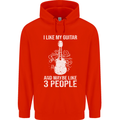 I Like My Guitar and 3 People Rock n Roll Childrens Kids Hoodie Bright Red