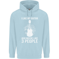 I Like My Guitar and 3 People Rock n Roll Childrens Kids Hoodie Light Blue