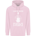 I Like My Guitar and 3 People Rock n Roll Childrens Kids Hoodie Light Pink