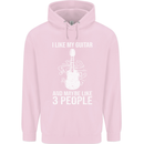 I Like My Guitar and 3 People Rock n Roll Childrens Kids Hoodie Light Pink