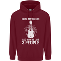 I Like My Guitar and 3 People Rock n Roll Childrens Kids Hoodie Maroon