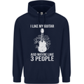 I Like My Guitar and 3 People Rock n Roll Childrens Kids Hoodie Navy Blue