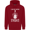 I Like My Guitar and 3 People Rock n Roll Childrens Kids Hoodie Red