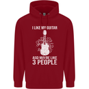 I Like My Guitar and 3 People Rock n Roll Childrens Kids Hoodie Red