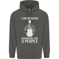 I Like My Guitar and 3 People Rock n Roll Childrens Kids Hoodie Storm Grey