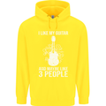 I Like My Guitar and 3 People Rock n Roll Childrens Kids Hoodie Yellow