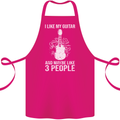 I Like My Guitar and 3 People Rock n Roll Cotton Apron 100% Organic Pink