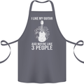 I Like My Guitar and 3 People Rock n Roll Cotton Apron 100% Organic Steel