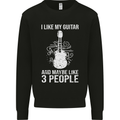I Like My Guitar and 3 People Rock n Roll Kids Sweatshirt Jumper Black
