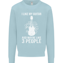I Like My Guitar and 3 People Rock n Roll Kids Sweatshirt Jumper Light Blue
