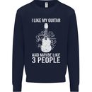 I Like My Guitar and 3 People Rock n Roll Kids Sweatshirt Jumper Navy Blue