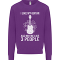 I Like My Guitar and 3 People Rock n Roll Kids Sweatshirt Jumper Purple