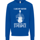 I Like My Guitar and 3 People Rock n Roll Kids Sweatshirt Jumper Royal Blue