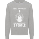 I Like My Guitar and 3 People Rock n Roll Kids Sweatshirt Jumper Sports Grey
