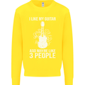 I Like My Guitar and 3 People Rock n Roll Kids Sweatshirt Jumper Yellow