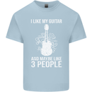 I Like My Guitar and 3 People Rock n Roll Kids T-Shirt Childrens Light Blue