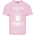I Like My Guitar and 3 People Rock n Roll Kids T-Shirt Childrens Light Pink