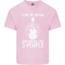 I Like My Guitar and 3 People Rock n Roll Kids T-Shirt Childrens Light Pink