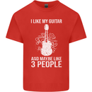 I Like My Guitar and 3 People Rock n Roll Kids T-Shirt Childrens Red