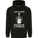 I Like My Guitar and 3 People Rock n Roll Mens 80% Cotton Hoodie Black