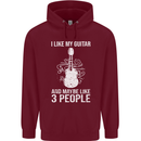 I Like My Guitar and 3 People Rock n Roll Mens 80% Cotton Hoodie Maroon