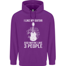 I Like My Guitar and 3 People Rock n Roll Mens 80% Cotton Hoodie Purple