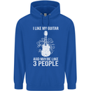 I Like My Guitar and 3 People Rock n Roll Mens 80% Cotton Hoodie Royal Blue