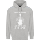 I Like My Guitar and 3 People Rock n Roll Mens 80% Cotton Hoodie Sports Grey