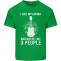 I Like My Guitar and 3 People Rock n Roll Mens Cotton T-Shirt Tee Top Irish Green