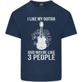 I Like My Guitar and 3 People Rock n Roll Mens Cotton T-Shirt Tee Top Navy Blue