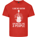 I Like My Guitar and 3 People Rock n Roll Mens Cotton T-Shirt Tee Top Red