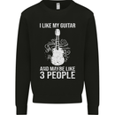I Like My Guitar and 3 People Rock n Roll Mens Sweatshirt Jumper Black