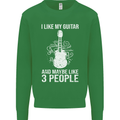 I Like My Guitar and 3 People Rock n Roll Mens Sweatshirt Jumper Irish Green