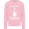 I Like My Guitar and 3 People Rock n Roll Mens Sweatshirt Jumper Light Pink