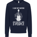 I Like My Guitar and 3 People Rock n Roll Mens Sweatshirt Jumper Navy Blue