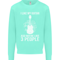 I Like My Guitar and 3 People Rock n Roll Mens Sweatshirt Jumper Peppermint