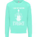 I Like My Guitar and 3 People Rock n Roll Mens Sweatshirt Jumper Peppermint