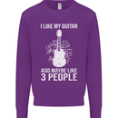 I Like My Guitar and 3 People Rock n Roll Mens Sweatshirt Jumper Purple
