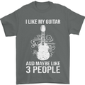 I Like My Guitar and 3 People Rock n Roll Mens T-Shirt 100% Cotton Charcoal