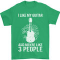 I Like My Guitar and 3 People Rock n Roll Mens T-Shirt 100% Cotton Irish Green