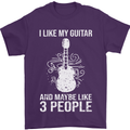 I Like My Guitar and 3 People Rock n Roll Mens T-Shirt 100% Cotton Purple