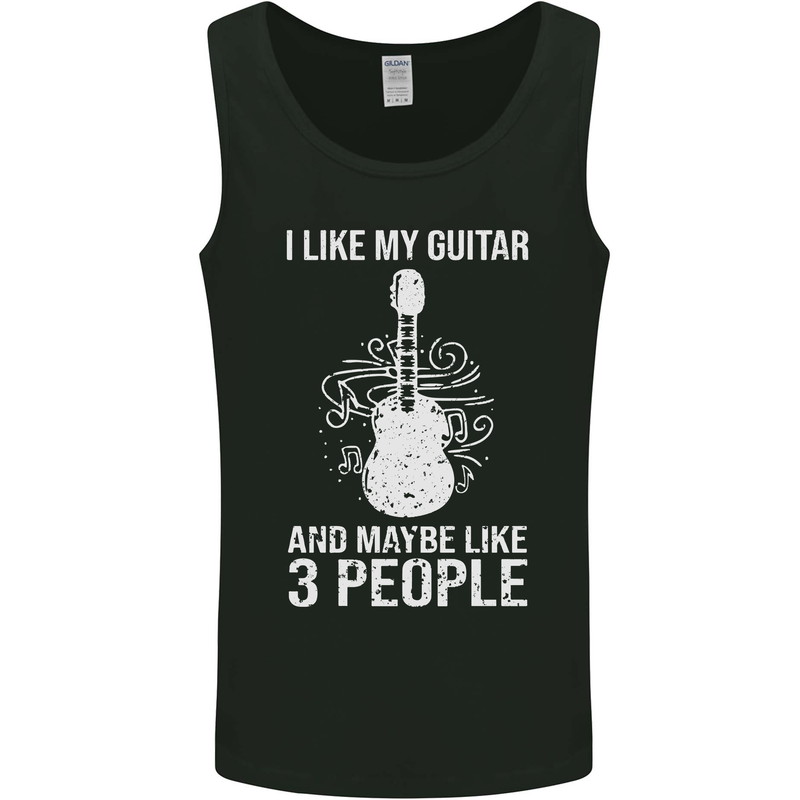 I Like My Guitar and 3 People Rock n Roll Mens Vest Tank Top Black