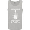 I Like My Guitar and 3 People Rock n Roll Mens Vest Tank Top Sports Grey