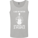 I Like My Guitar and 3 People Rock n Roll Mens Vest Tank Top Sports Grey