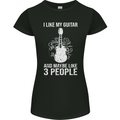 I Like My Guitar and 3 People Rock n Roll Womens Petite Cut T-Shirt Black